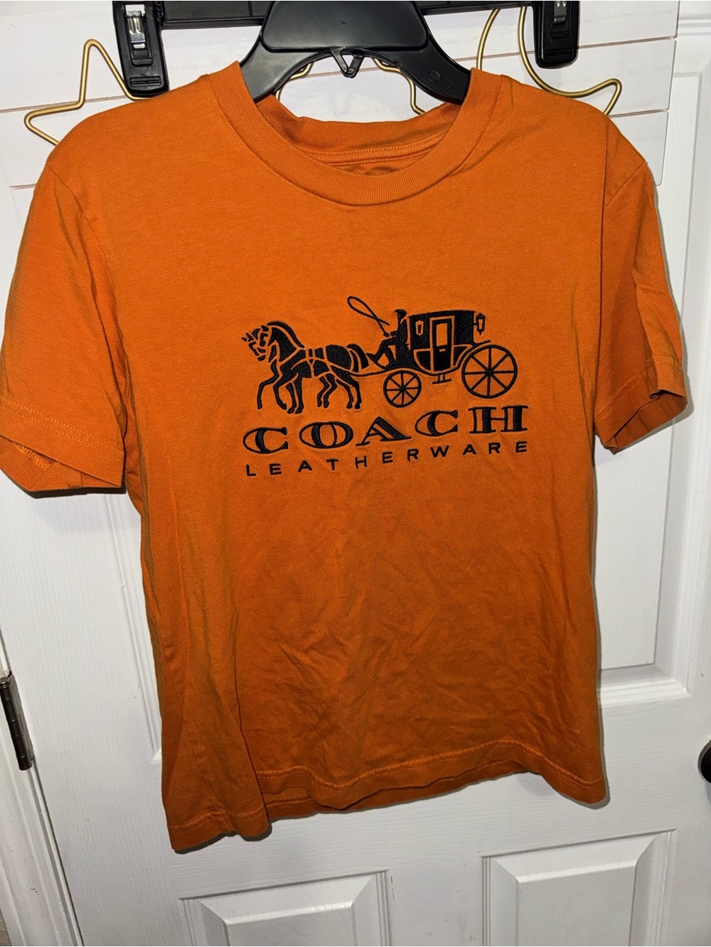 Coach Leatherware Orange Logo Short-Sleeve Men's T-Shirt